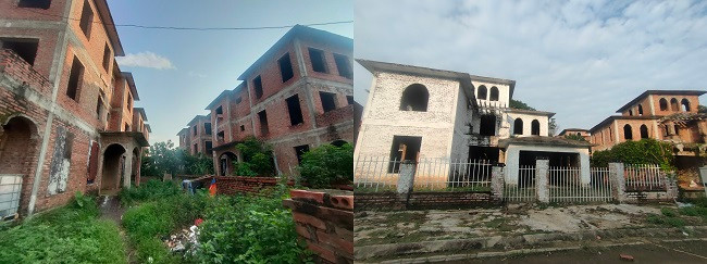 Các căn biệt thự ở đây gồm biệt thự nhà vườn, diện tích từ 210 - 383 m2, biệt thự đơn lập diện tích 355 - 1.201 m2 và biệt thự song lập có diện tích 281 - 681 m2. Sau nhiều năm không có người ở, cỏ cây dại mọc um tùm bịt kín lối qua lại. Các căn biệt thự ở đây gồm biệt thự nhà vườn, diện tích từ 210 - 383 m2, biệt thự đơn lập diện tích 355 - 1.201 m2 và biệt thự song lập có diện tích 281 - 681 m2. Sau nhiều năm không có người ở, cỏ cây dại mọc um tùm bịt kín lối qua lại.