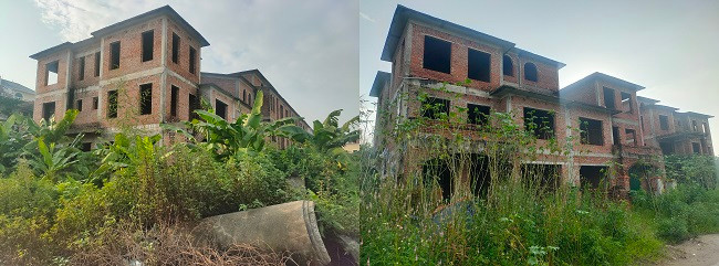 Những dãy biệt thự “trơ gan cùng tuế nguyệt” nằm phơi sương gió, hoang tàn như phế tích, xuống cấp theo thời gian. Những dãy biệt thự “trơ gan cùng tuế nguyệt” nằm phơi sương gió, hoang tàn như phế tích, xuống cấp theo thời gian.