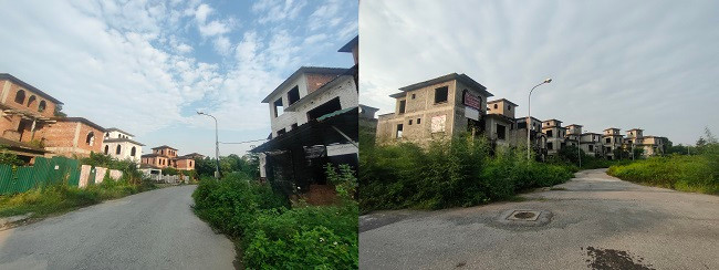 Đường vào khu biệt thự này vắng bóng người ra vào, cỏ mọc um tùm hai bên lối đi. Đường vào khu biệt thự này vắng bóng người ra vào, cỏ mọc um tùm hai bên lối đi.