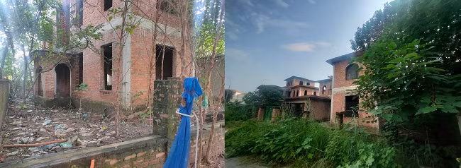 Nỗi "ám ảnh" khi lần đầu nhìn thấy không gian khuôn viên bên ngoài các căn biệt thự như thế này.