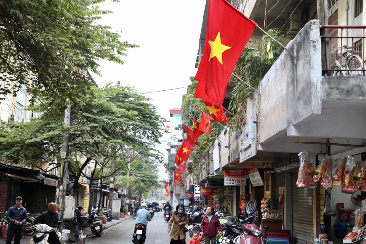 Duong pho Ha Noi ruc ro co hoa chao don xuan Quy Mao 2023-Hinh-11