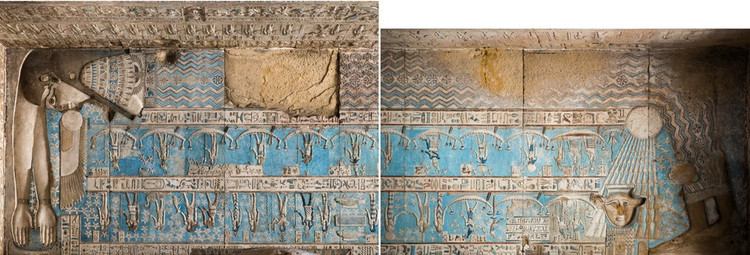 Phó giáo sư Graur cho hay một số bức tranh mô tả nữ thân Nut với những con sóng nhấp nhô cho thấy mối liên hệ chặt chẽ với dải Ngân Hà. Người Ai Cập cổ đại có thể tin rằng mối liên hệ này đã giúp bà bảo vệ Trái đất. Ảnh: milleetunetasses.