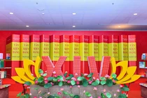 Không gian bên trong nơi diễn ra Đại hội XIV của Đảng