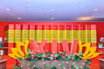 Không gian bên trong nơi diễn ra Đại hội XIV của Đảng