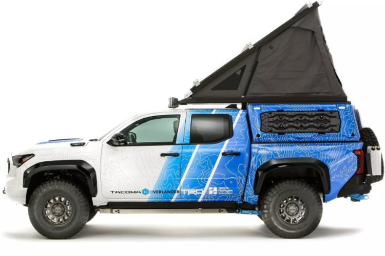 Кроме того, Tacoma H2 может питать небольшой дом от электросети или одновременно заряжать два других электромобиля. Несмотря на переход на новый силовой агрегат, Tacoma H2 Overlander сохраняет свой характер внедорожника. 7-852.jpg