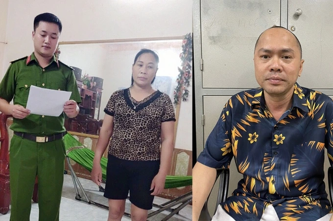 Cơ quan điều tra công bố lệnh bắt giữ đối với Trương Thị Khuyến và đối tượng Trần Văn Hiệp tại cơ quan công an (Ảnh: cơ quan công an cung cấp). Cơ quan điều tra công bố lệnh bắt giữ đối với Trương Thị Khuyến và đối tượng Trần Văn Hiệp tại cơ quan công an (Ảnh: cơ quan công an cung cấp).