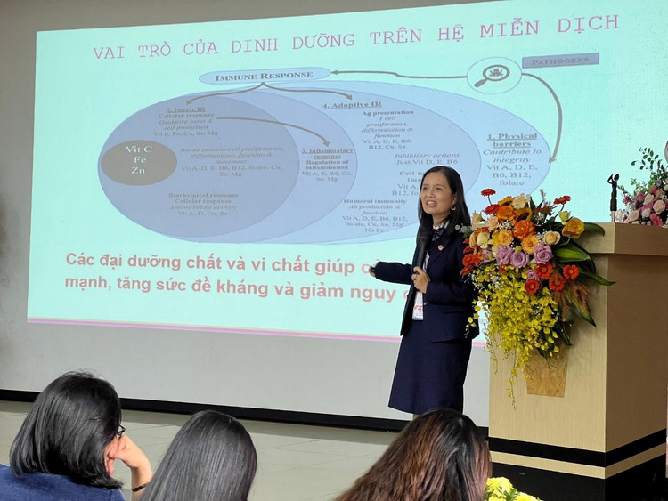 PGS.TS Nguyễn Thị Diệu Thúy – Chủ nhiệm Bộ môn Nhi – Đại học Y Hà Nội thuyết trình tại Hội thảo