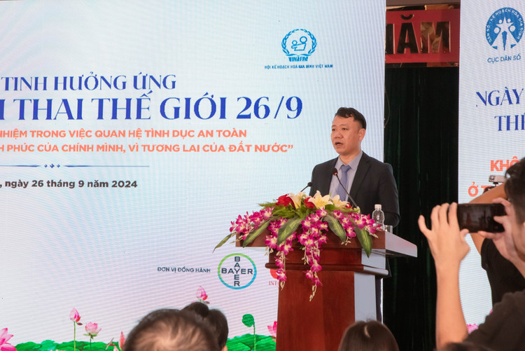 Ông Lê Thanh Dũng, Cục trưởng Cục Dân số, Bộ Y tế phát biểu