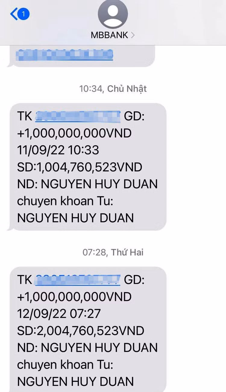 Tài khoản bất ngờ có 2 tỷ đồng