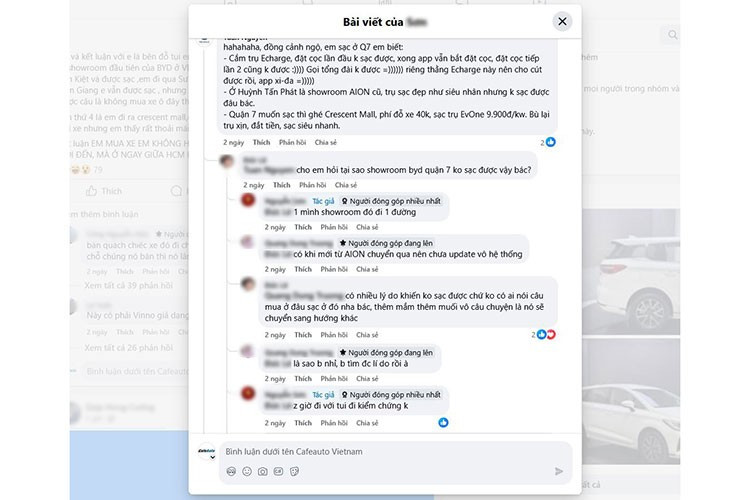 Phản ứng từ cộng đồng xe điện trên diễn đàn BYD.