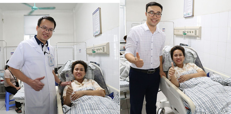 Nụ cười trên khuôn mặt người bệnh khi đã vượt qua &quot;cửa tử&quot; trước khi về bên gia đình - Ảnh BVCC