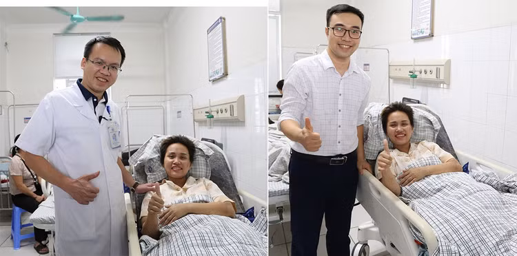 Nụ cười trên khuôn mặt người bệnh khi đã vượt qua "cửa tử" trước khi về bên gia đình - Ảnh BVCC