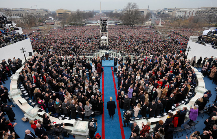 U.S. President-elect Donald Trump arrives for the inauguration ceremonies swearing him in as the 45th president of the United States on the West front of the U.S. Capitol in Washington