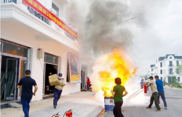 Tháng 11/2023 tỉnh Thái Nguyên đã tổ chức diễn tập phương án chữa cháy và cứu nạn, cứu hộ tại Khu đô thị Thái Hưng Eco City.