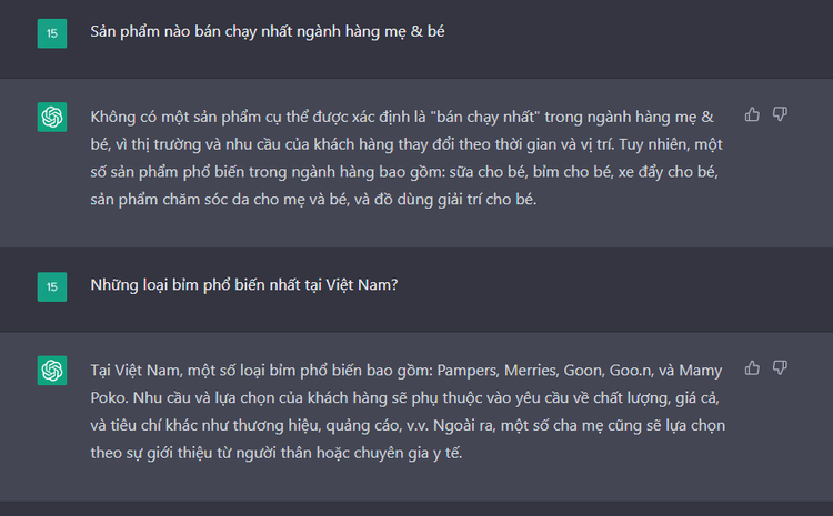Sử dụng ChatGPT để nghiên cứu sản phẩm mới trong ngành hàng Mẹ &amp; Bé
