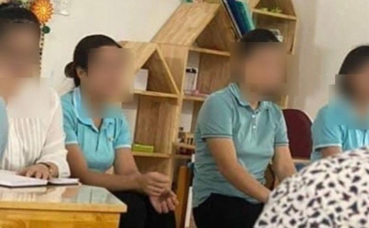 3 cô giáo phụ trách lớp làm việc với các cơ quan chức năng.