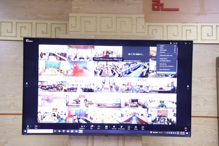 Các điểm cầu tham dự Hội nghị trực tuyến triển khai kế hoạch hành động quốc gia về kiểm soát nhiễm khuẩn trong các cơ sở khám bệnh, chữa bệnh giai đoạn 2025 - 2030 - Ảnh Bộ Y tế CC