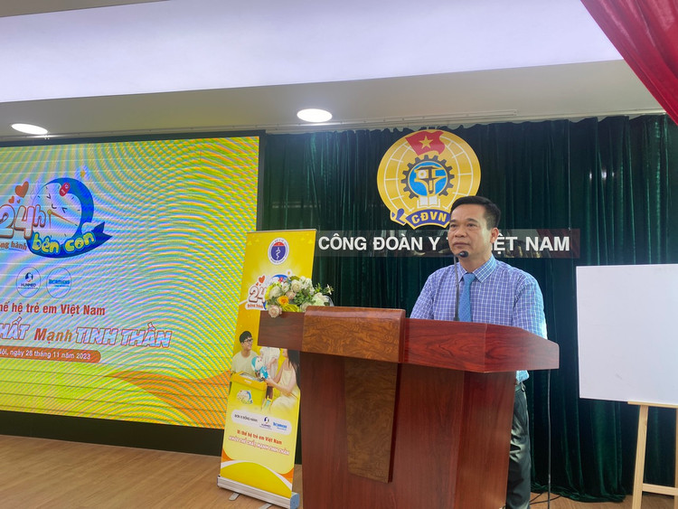 TS Trần Đăng Khoa, Phó Vụ trưởng Vụ Sức khỏe Bà mẹ - Trẻ em phát biểu tại sự kiện phát động "24h bên con".