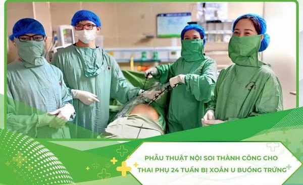 Ca phẫu thuật nội soi cho sản phụ - Ảnh BVCC