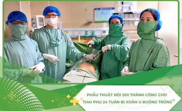 Ca phẫu thuật nội soi cho sản phụ - Ảnh BVCC