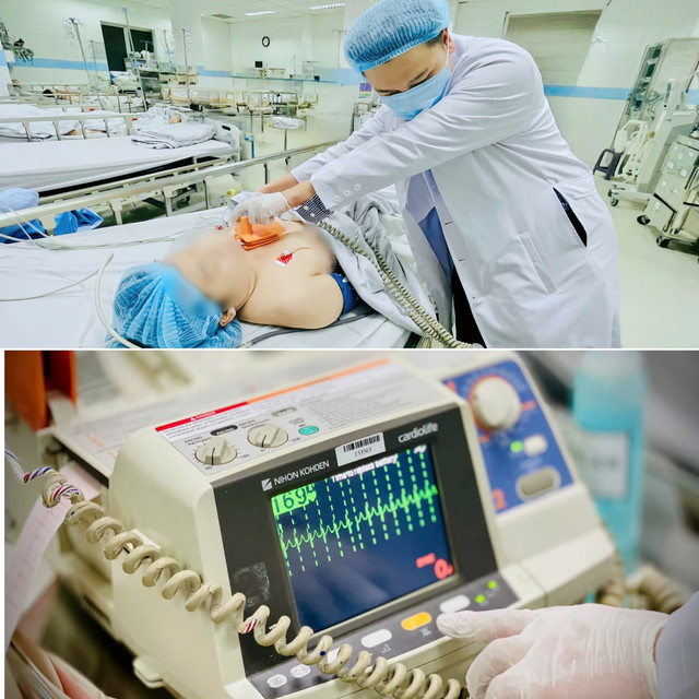 Sản phụ được sốc điện trước khi phẫu thuật - Ảnh BVCC