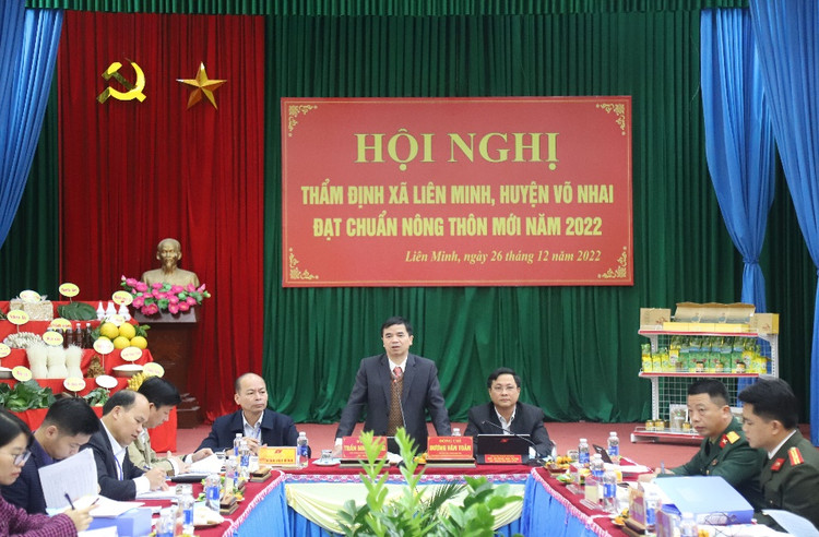 Hội đồng thẩm định xã đăng ký đạt chuẩn nông thôn mới tỉnh Thái Nguyên đã tổ chức hội nghị thẩm tra xã đăng ký đạt chuẩn nông thôn mới năm 2022 tại xã Liên Minh.