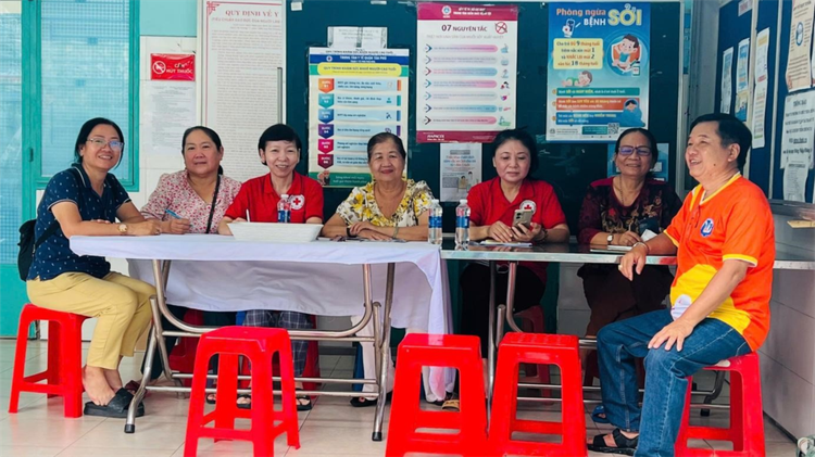 Điểm triển khai tiêm chủng vắc xin phòng sởi - Ảnh Sở Y tế TP HCM