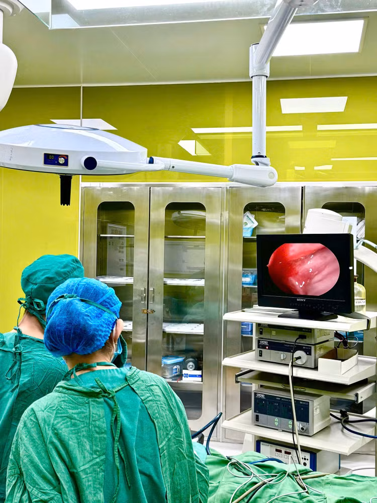 Nội soi lấy nấm cho bệnh nhân - Ảnh BVCC