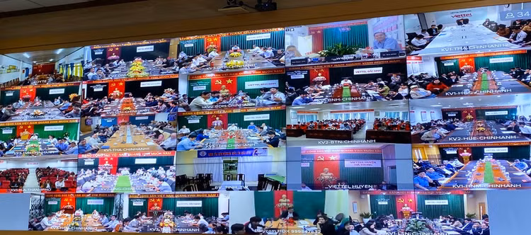 Các điểm cầu tham dự Hội nghị