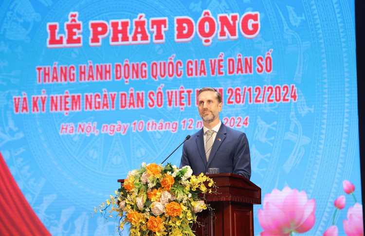 Ông Matt Jackson, trưởng đại diện Quỹ Dân số Liên Hiệp Quốc (UNFPA) tại Việt Nam