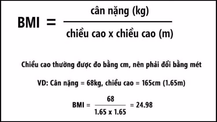Cách tính chỉ số cân nặng theo BMI