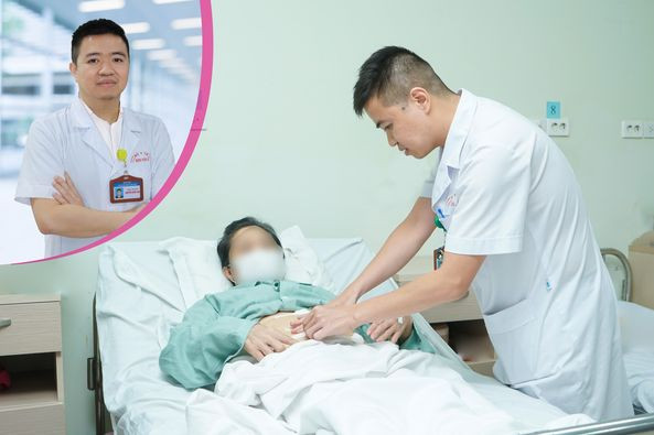 Thăm khám cho bệnh nhân sau phẫu thuật - ảnh BVCC