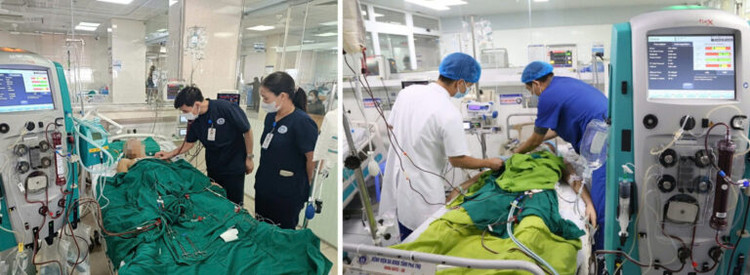 Dù được các bác sĩ tại Bệnh viện đa khoa tỉnh Phú Thọ hết lòng cứu chữa nhưng đã không có kỳ tích xảy ra, hai người bệnh dần rơi vào tình trạng chết não - Ảnh BVCC