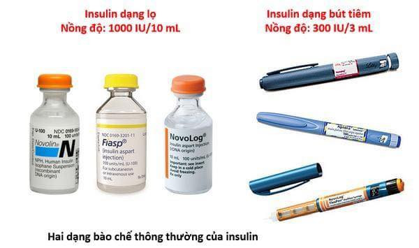 Phải có bơm tiêm phù hợp với lọ insulin.
