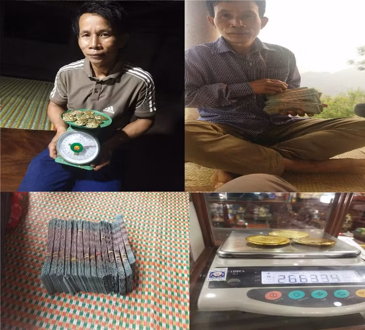 Ương cùng số vàng khai thác trái phép.