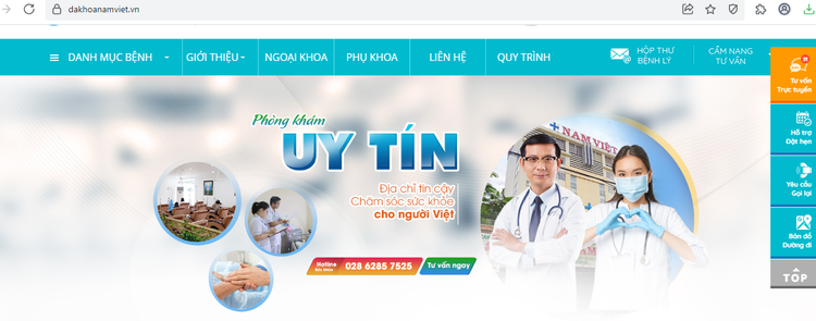 Website quảng cáo phòng khám đa khoa Nam Việt - Ảnh chụp màn hình Website quảng cáo phòng khám đa khoa Nam Việt - Ảnh chụp màn hình
