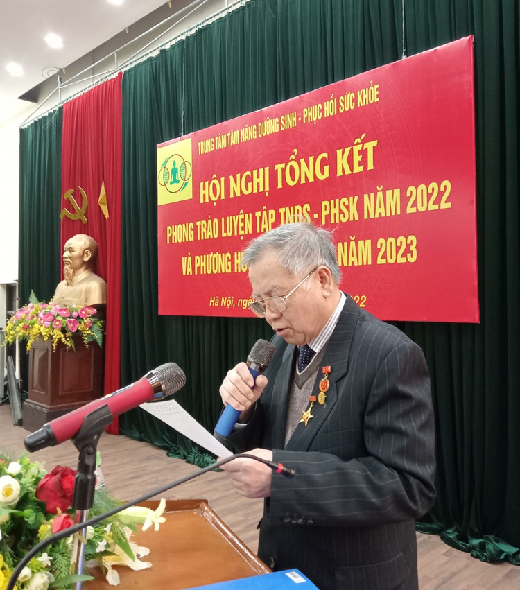 Đại tá Phạm Ngọc Mỹ, Giám đốc Trung tâm phát biểu tại Hội Nghị