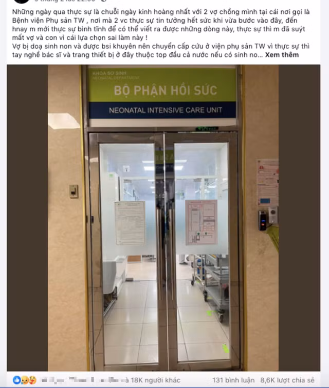 Gia đình sản phụ tên A., 28 tuổi (ở Bắc Giang) đã chia sẻ sự việc đau lòng vừa xảy ra với gia đình trên mạng xã hội - Ảnh Internet
