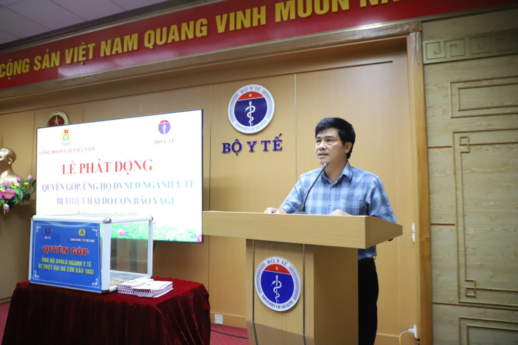 Ông Nguyễn Tuấn Hưng - Chủ tịch Công đoàn cơ quan Bộ Y tế phát biểu