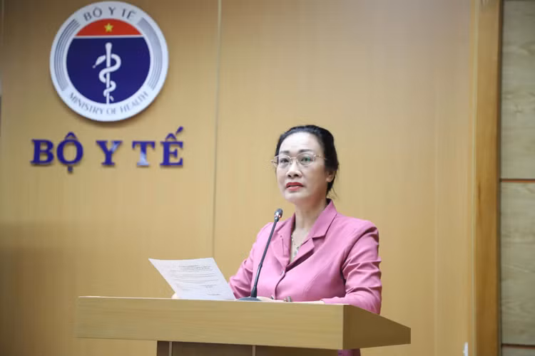 Bà Phạm Thanh Bình phát biểu kêu gọi tại lễ phát động - Ảnh Bộ Y tế cung cấp