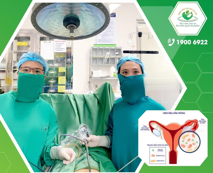 Phẫu thuật cho bệnh nhân bị ứ mủ do viêm phần phụ - Ảnh BVCC