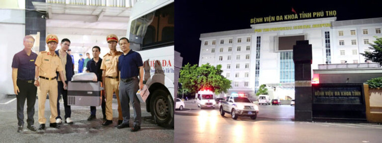 Tim và gan được chuyển về bệnh viện Việt Đức - Ảnh BVCC