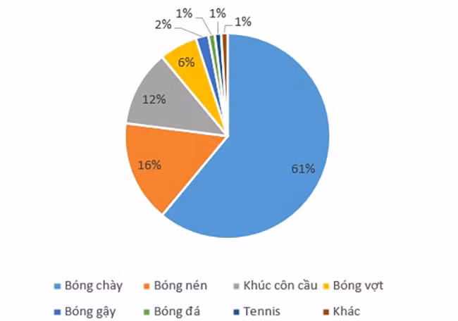 Phân bố các môn thể thao gây Cammotio cordis trên 128 bệnh nhân ở Hoa kỳ - Ảnh BVCC