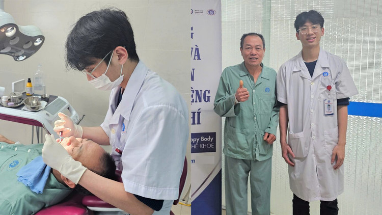Hình ảnh bác sĩ đang thăm khám cho người bệnh và niềm vui của người bệnh trước khi ra viện - Ảnh BVCC