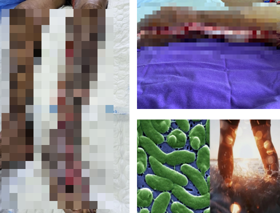 Hình ảnh tổn thương do “vi khuẩn ăn thịt người” - Ảnh: BVCC