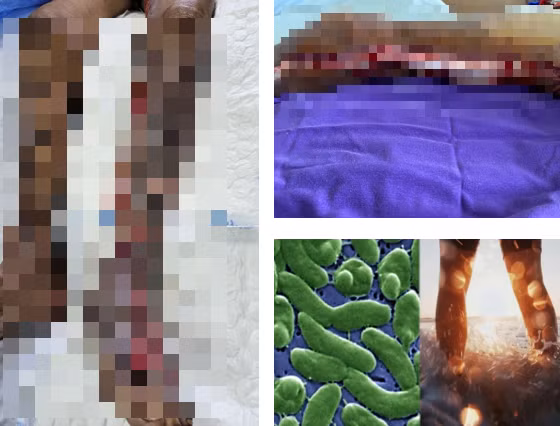 Hình ảnh tổn thương do “vi khuẩn ăn thịt người” - Ảnh: BVCC