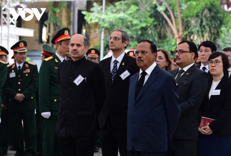 Đoàn CH Ấn Độ do ngài Ajit Doval - Cố vấn an ninh quốc gia của Thủ tướng Ấn Độ làm Trưởng đoàn. (Ảnh VOV)