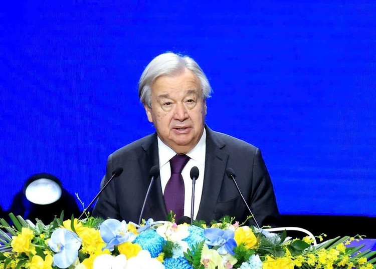 Tổng Thư ký Liên Hợp Quốc António Guterres phát biểu tại sự kiện. Ảnh: Như Ý
