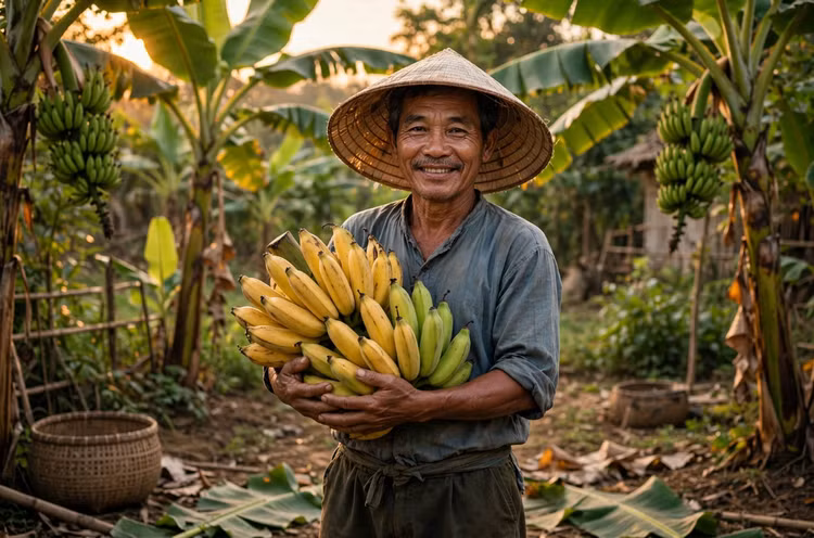 Chuối là loại trái cây nhiệt đới được trồng và tiêu thụ rộng rãi tại Việt Nam. Ảnh: @Meta AI.