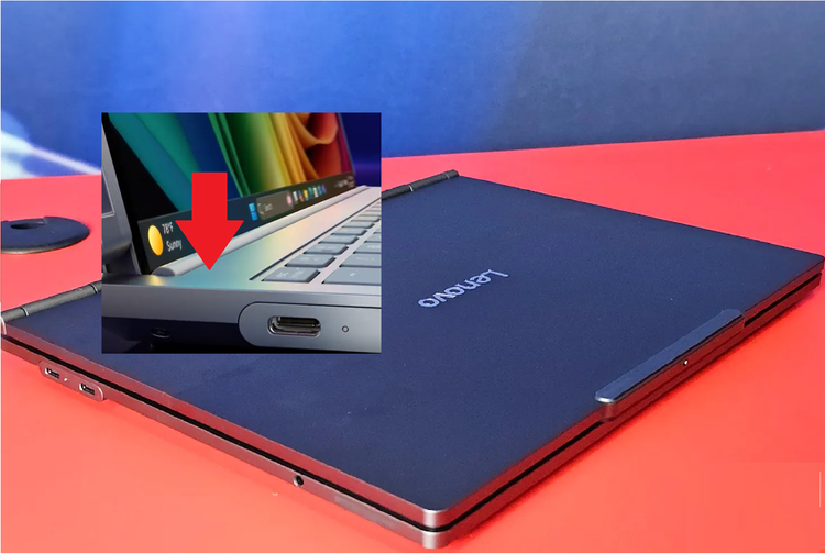 Khi gập lại, Thinkbook Plus Gen 6 Rollable AI PC dày 19,9 mm và nặng 1,67 kg. Phần màn hình mở rộng khi được cuộn lại sẽ nằm ẩn dưới bản lề.